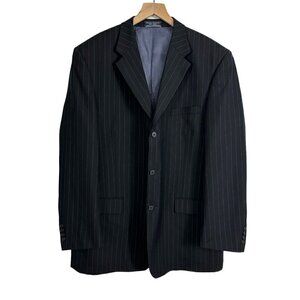 Bert Pulitzer Pure Wool Fully Lined Single Breasted Navy Pin Stripe Blazer (44R)
